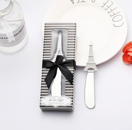 Kitchen Tools 50pcs Eiffel Tower Butter Knife Cheese Dessert Jam Spreaders in Gift Boxes Wedding Gifts Favours SN3102