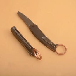 Special Offer 7150 Flipper Folding Knife 8Cr13Mov Titanium Coated Blade GRN Handle Outdoor Survival EDC Pocket Knives