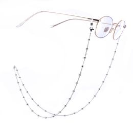 Beads Sunglasses Chain Stainless Steel Femme Eyeglasses Metal Lanyard Neck Holding Anti-Slip Strap Glasses Chain