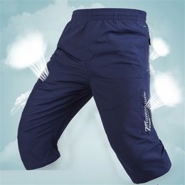 Long Shorts Men Board Quick Dry Zipper Pockets Elastane Bermuda Male Thin Lightweight Stretch Elastic Mens Summer 210713