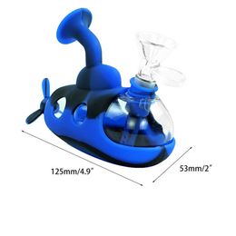 DHL Silicone Bongs Percolators Perc glass water pipes shisha hookah Bong percolator tube With Bowl banger dab rigs