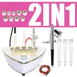 New 2In1 Diamond Microdermabrasion Vacuum Blackhead Acne Removal Spray Machine