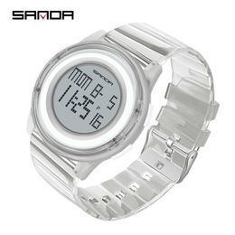 SANDA Fashion Ultra-thin Digital Watch Sport Men Luminous Wristwatch Mens LED Display Waterproof Student Girl Watch G1022