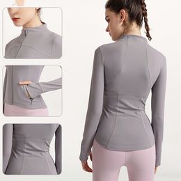 lu-065 New fall/winter fitness clothing Slim-fit zipper lu yoga clothing tops Running long-sleeved yoga clothing jackets with Brand Logo