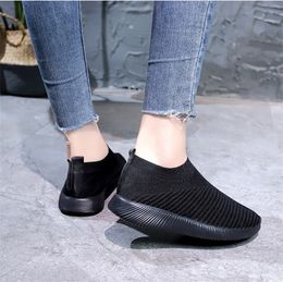 Women Knit Sock Shoe Paris Designer Sneakers Flat Platform Lightweight Trainers High Top Quality Mesh Comfortable Casual Shoes 7 Colours 006