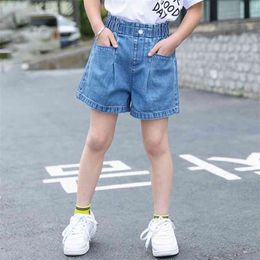 Fashion Kids Girl Short Jeans Pants Korean Children Denim s Big Girls Clothes Summer Loose Trousers for Teenage 4-13Y 210723