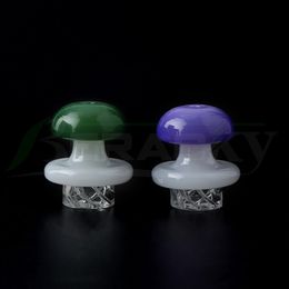 DHL!!! Beracky Mushroom Glass Smoking Spinning Cap 30mmOD Colored Heady Carb Caps For Full Weld Beveled Edge Quartz Banger Nails Water Bongs Dab Rigs