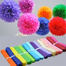 Holiday Supplies 10" (25cm) Fluffy Tissue Paper Pom Poms Hanging Rose Flower Balls Garlands Wedding Baby Shower Party Decoration Y0730