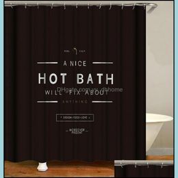 Shower Curtains Bathroom Aessories Bath Home & Garden Black Curtain Will Fix About Text With Hooks Waterproof Polyester Fabric Decor Drop De