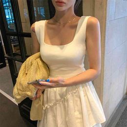 Halter Bandage Women Solid Cotton Underwear Tank Vest Summer Womens Camisole Sleeveless Slim Skinny 210423