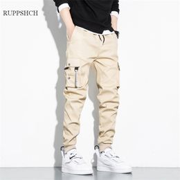 8XL Cargo Pants Men Spring Solid Color Hip-Hop Multi-Pocket Plus Size Sports Casual 210715
