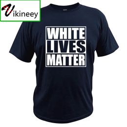 White Lives Matter Black Funny Cool Designs Graphic T Shirt 100% cotone Camisas Summer Basic Top 210707