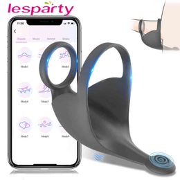 Nxy Vibrators Sex Toys Bluetooth Penis Ring Vibrator for Men Masturbator Chastity App Control Wearable Cock Adult 18 1220