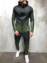 Men's Sportswear Two Piece Set Mens Casual Hooded Sports Wear Tracksuit Training Sweat Suit Men Track S-3XL Tracksuits