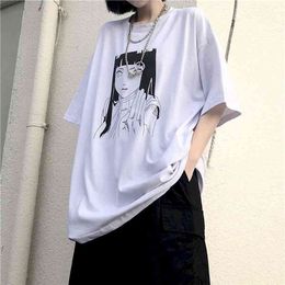 T-shirts Summer Japan Hinata Anime Print Loose Short Sleeve Student shirt Half Female Trend Harajuku Streetwear 210623