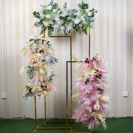 Decorative Flowers & Wreaths Flone Wedding Arch Flower Arrangement Artificial Row Stage Backdrop Decoration Road Guide Floral