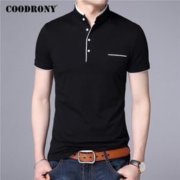 COODRONY Brand Summer Short Sleeve T Shirt Men Cotton Tee Shirt Homme Business Casual Stand Collar T-Shirt Men Clothing C5100S 210324