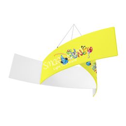 Advertising Display 14ft (Cl)*5ft (H) Pinwheel Shape Custom Cloth Decorative Hanging Large Banner with Strong Aluminium Tubing Structure