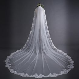 Bridal Veils 3 Metre Cathedral Lace Veil One Layer Long Length Bride Wedding Accessories 2023 Mariage Novias