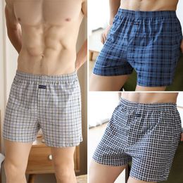 Underpants 2/3Pcs Men's Classic Grid 2021 Fashion Casual Slim Breathable Underwear Loose Men Sexy Comfortable Boxer Home