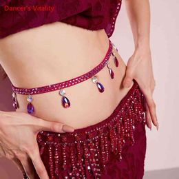 Belly Dance Waist Chain High-End Diamond-Studded Belt Oriental Dancing Female Adult Profession Stage Performance Accessories