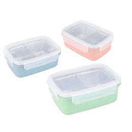 Lunch Box Stainless Steel Bento Eco-friendly Food Container for Kids Students School Microwavable BPA Free Crisper 210423