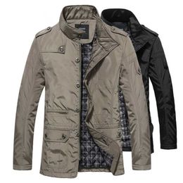 Winter Men Jackets and Coats Leisure Windproof Thick Warm Jacket Men's Long Trench Coat Parka Clothing Drop 211214