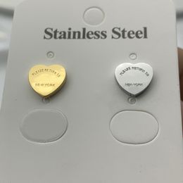 T gold heart earring women rose Stud couple Flannel bag Stahick Piercing Jewellery gifts woman Accessories wholesale