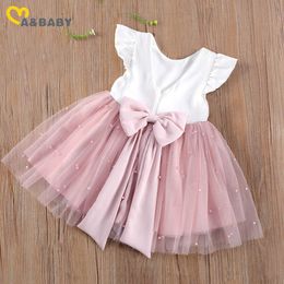Ma&Baby 6M-5Y Princess Toddler Kid Child Girl Tutu Dress Pearl Tulle Party Wedding Birthday Valentines Day Dresses For Girls Q0716