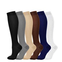 Soft Nylon Anti-Fatigue Knee High Compression Socks Calf Foot Support Stockings S-XXL Mens Womens X0710