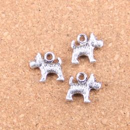 55pcs Antique Silver Bronze Plated dog Charms Pendant DIY Necklace Bracelet Bangle Findings 14*12mm