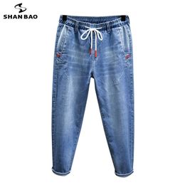 4XL 5XL 6XL 7XL Plus Size Jeans larghi leggeri Pantaloni stile Harem da uomo in stile classico elasticizzato da uomo 210531