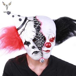 WAYLIKE Halloween Double-Sided Clown Skull Ghost Robe Adult Party Costume Mask Horror Carnival Cosplay