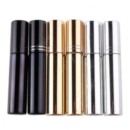 10ML UV Plating Atomizer Mini Refillable Portable Perfume Bottle Spray Bottles Sample Empty Containers Gold Silver Black Color DAS31