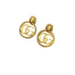 lion earrings Canada - 70% OFF High Quality lion head Round Earrings for women