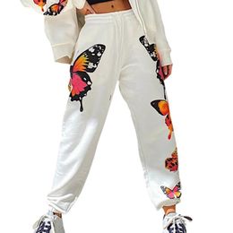 Women's Pants & Capris Littlerossa Streetwear Butterfly Printed Sweatpants Women High Waist Baggy Fashion Joggers Elastic