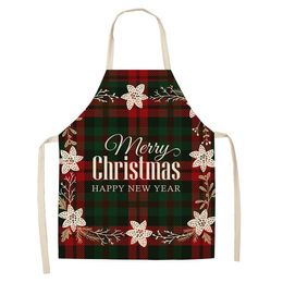 Aprons Christmas Kitchen For Women Men, Cotton Linen Creative Bibs Household Cleaning Pinafore Sleeveless Home Cooking Apron