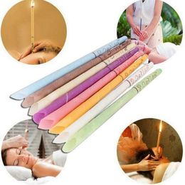 8 Colours green brown pink Indian Therapy Ear Candle Natural Aromatherapy Bee Wax Auricular Therapy Ear Candle Coning Brain Ear Care Candle Sticks