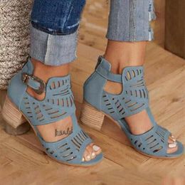 Summer Peep-toe Women Sandals Suede Cutout High Heeled Female Platform Shoes Woman Casual Solid Shallow Red