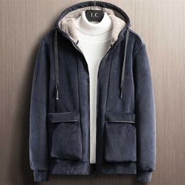 Brand Winter Thick Warm Fleece Jacket Men Hooded Windbreaker Outfits Soft Velvet Thermal Coats Big Size 6XL 7XL 8XL 211110