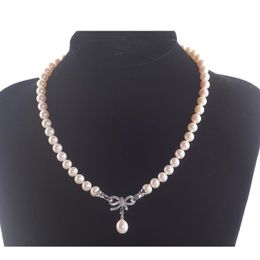 Collana di perle bianche per donna Girocollo rotondo con perle d'acqua dolce naturali 8-9 mm Regalo di gioielli
