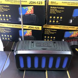 Jdh123 Bluetooth Wireless Speakers Portable mini Super Bass Call Receive With FM Flashligt light mp3 Solar energy recharger Function