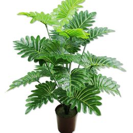 68CM 18 ForkLarge Artificial Plants Monstera Plastic Tropical Palm Tree Branch Fake Coconut Tree Home Living Room Office Decor 210624