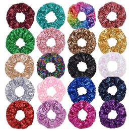 20 Colours New INS Girls Sequins Scrunchies Elastic Hairbands Ponytail Holder Colourful Hair Band Rope Women Hair Accessories