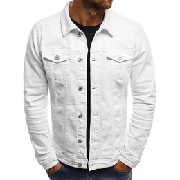Jaquetas masculinas denim roupas legais fitble longa manga camisa cor sólida casual tops primavera verão
