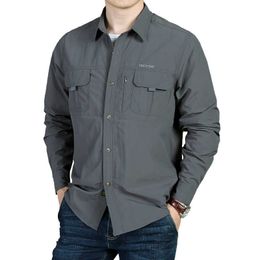 Men's Tactical Summer Lightweight Quick Drying Army Military Long Sleeve Outdoor Work Cargo Shirts P0812
