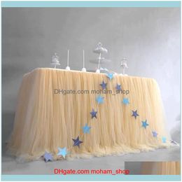 Table Skirt birthday Tutu Tulle Tableware Cloth Halloween Christmas Party Decoration Soft Home Textile Drop