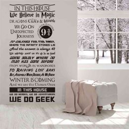 In This House Quotes Kids Wall Decal We Do Geek Vinyl Wall Stickers Mural Room Decoration Wall Decor B300 210615