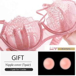NXY sexy setEmbroidery Transparent Bra And Panty Set Lace Lingerie Plus Size Girl Female Temptation Bottom Push Up Sexy Women Underwear 1127