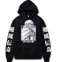 Anime Berserk Pullover Tops Long Sleeve Hip Hop Fashion Man Hoodie Y0809